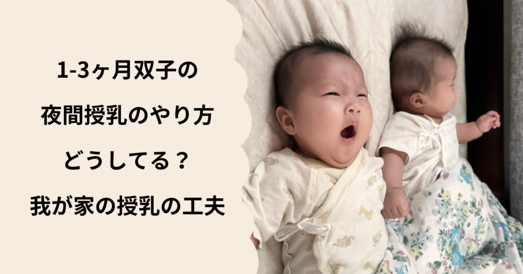 1-3ヶ月双子の夜間授乳のやり方どうしてる？我が家の授乳の工夫