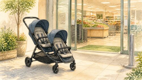 双子用ベビーカーをスーパーに置き忘れた！警察署で受け取るまでの体験談